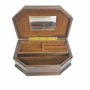 Vintage Jewelry Keepsake Necklace Box Medium Wooden Treasure Chest‎ Storage